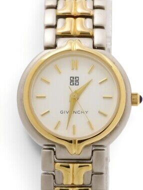 Givenchy Watch Two-Tone Gold and Silver Round Dial Womena